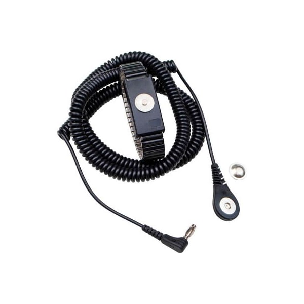 Desco Industries Inc Desco Jewel MagSnap Adjustable Metal Wrist Strap 09205 12 Ft Cord - Black 9205 - main